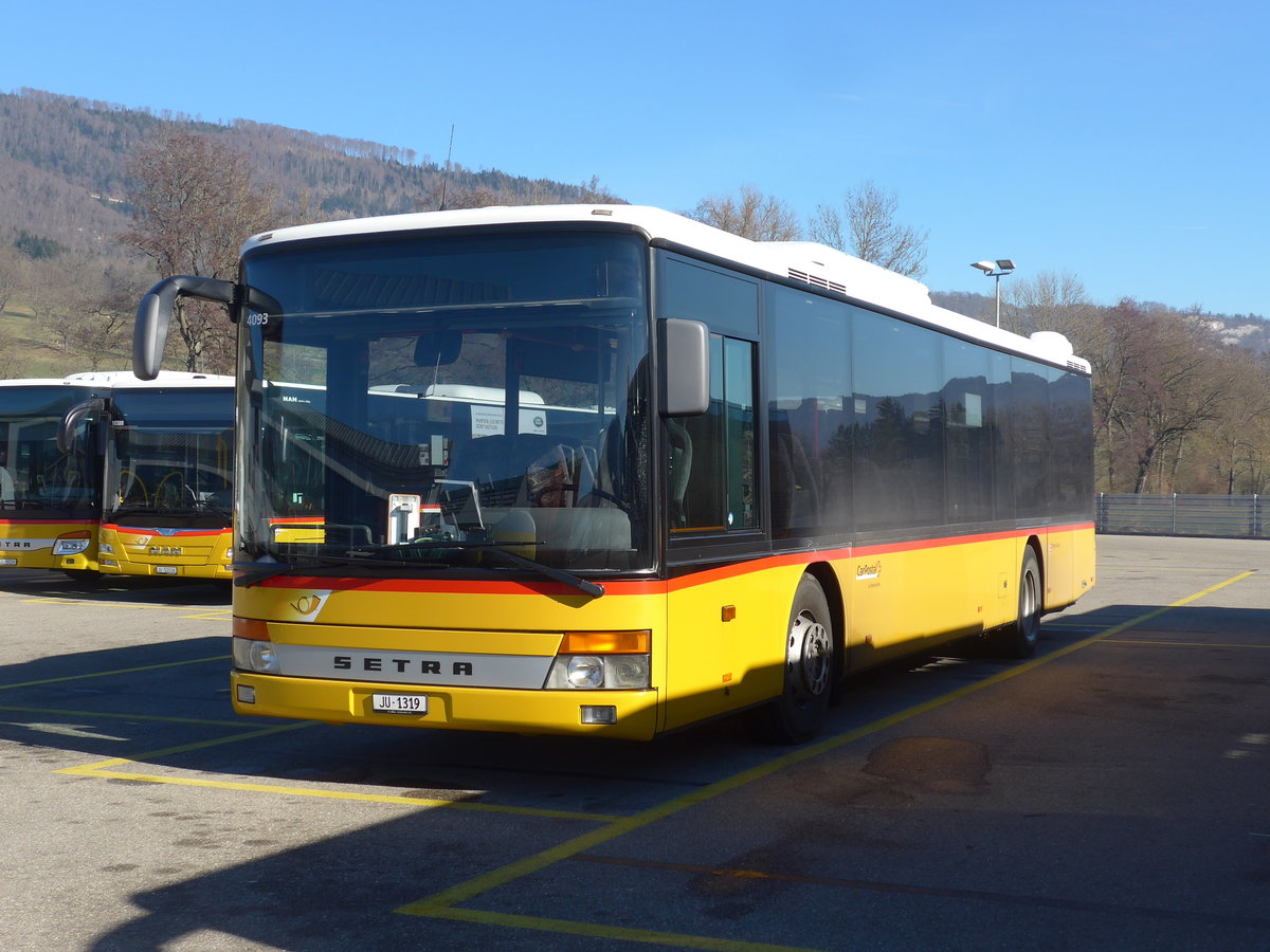 (201'590) - CarPostal Ouest - JU 1319 - Setra (ex Nr. 52; ex Stucki, Porrentruy Nr. 21) am 16. Februar 2019 in Develier, Garage