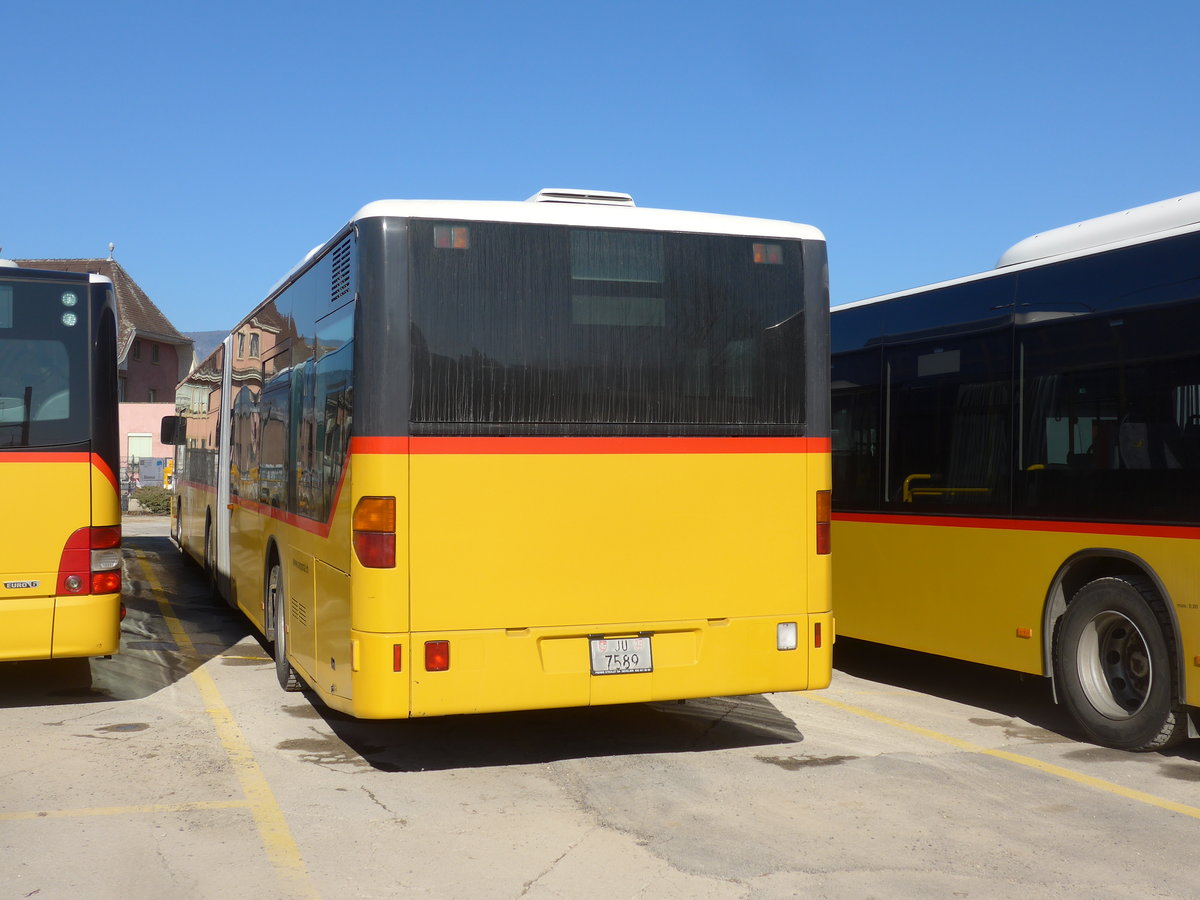 (201'620) - CarPostal Ouest - JU 7589 - Mercedes (ex Nr. 72; ex Stucki, Porrentruy Nr. 12) am 16. Februar 2019 in Yverdon, Garage