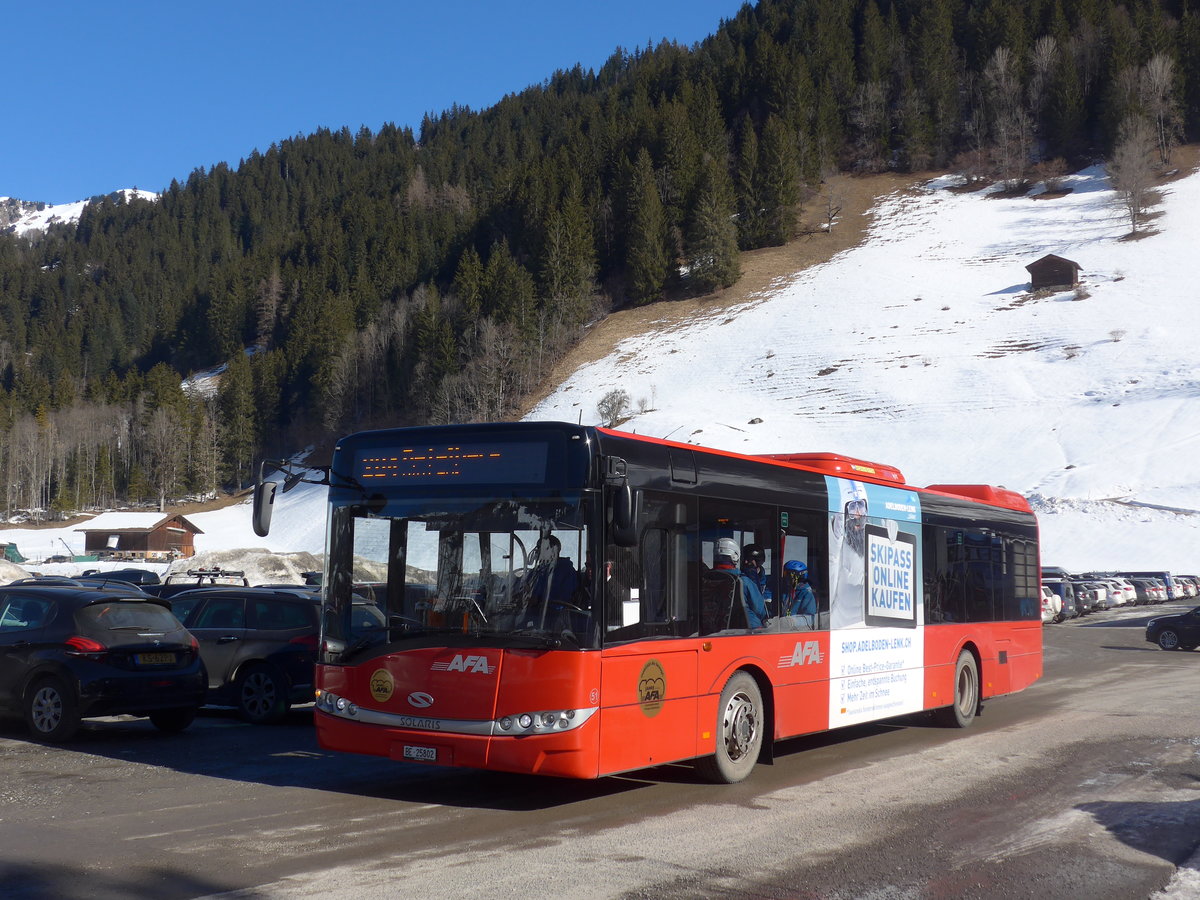 (201'674) - AFA Adelboden - Nr. 51/BE 25'802 - Solaris am 17. Februar 2019 in Lenk, Metschbahnen