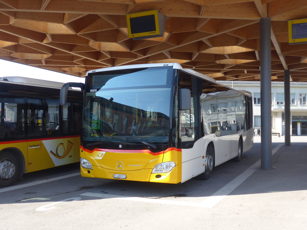 (201'765) - PostAuto Wallis - Nr. 45/VS 488'971 - Mercedes (ex TPC Aigle) am 24. Februar 2019 beim Bahnhof Sion