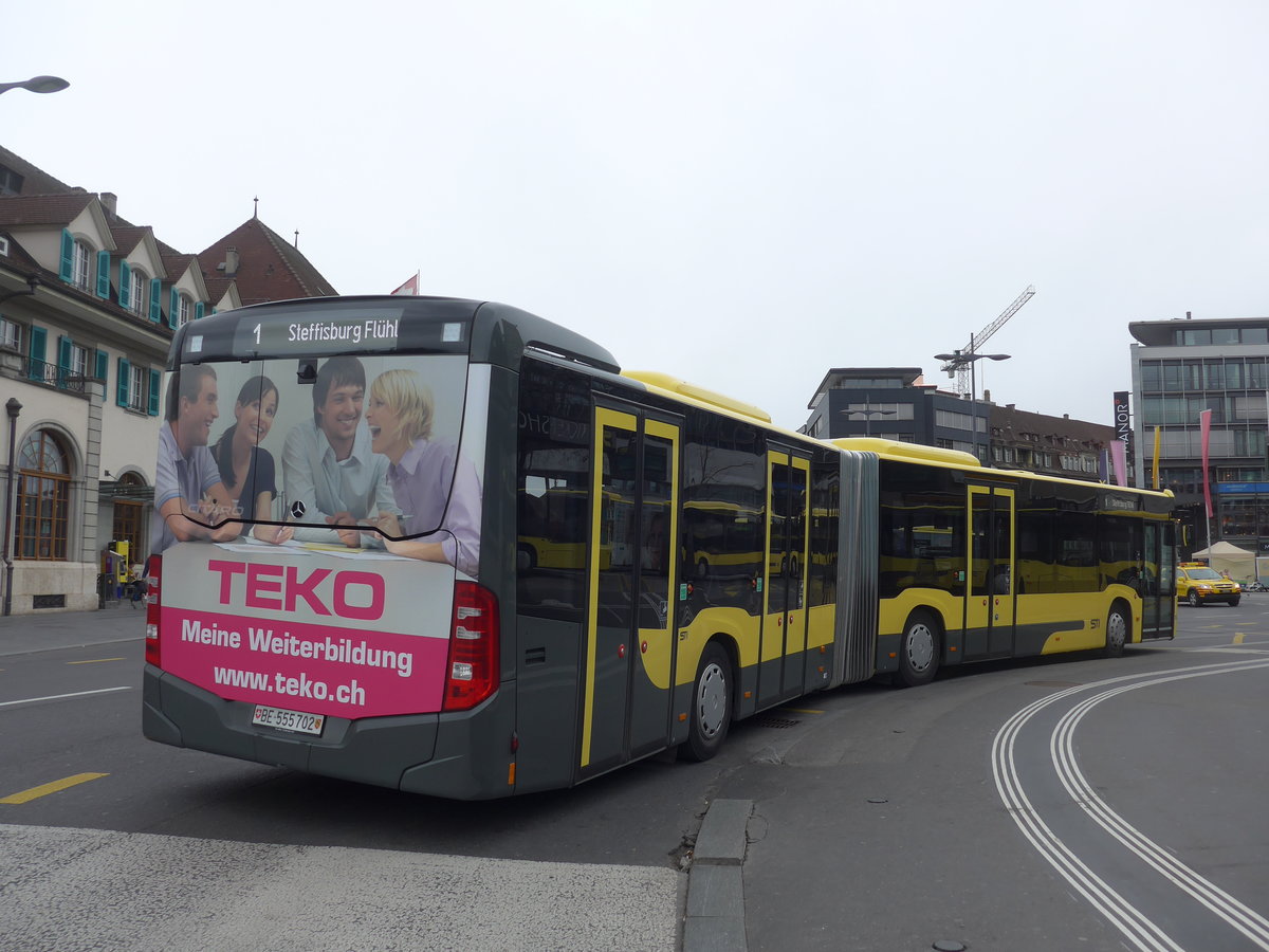 (201'798) - STI Thun - Nr. 702/BE 555'702 - Mercedes am 1. Mrz 2019 beim Bahnhof Thun