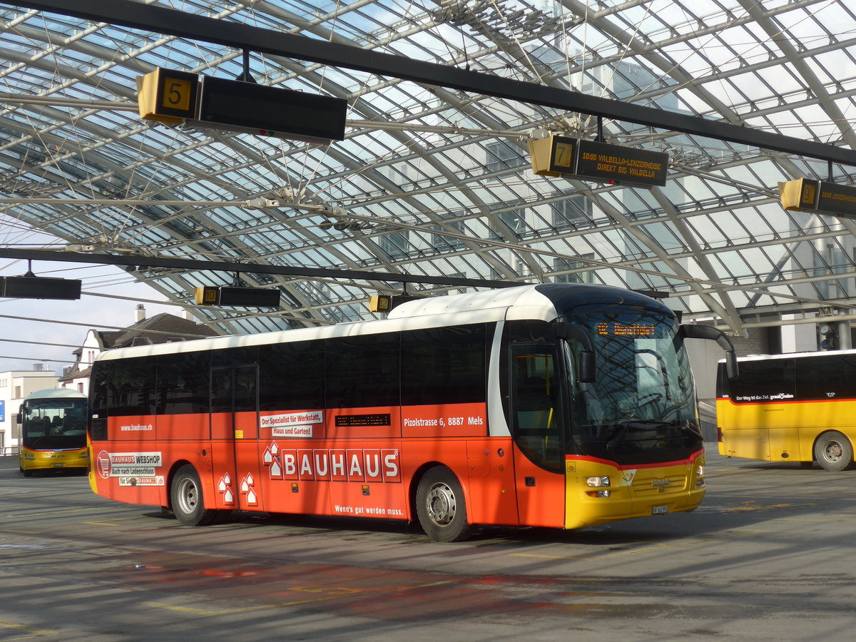 (201'831) - PostAuto Graubnden - GR 162'991 - MAN am 2. Mrz 2019 in Chur, Postautostation