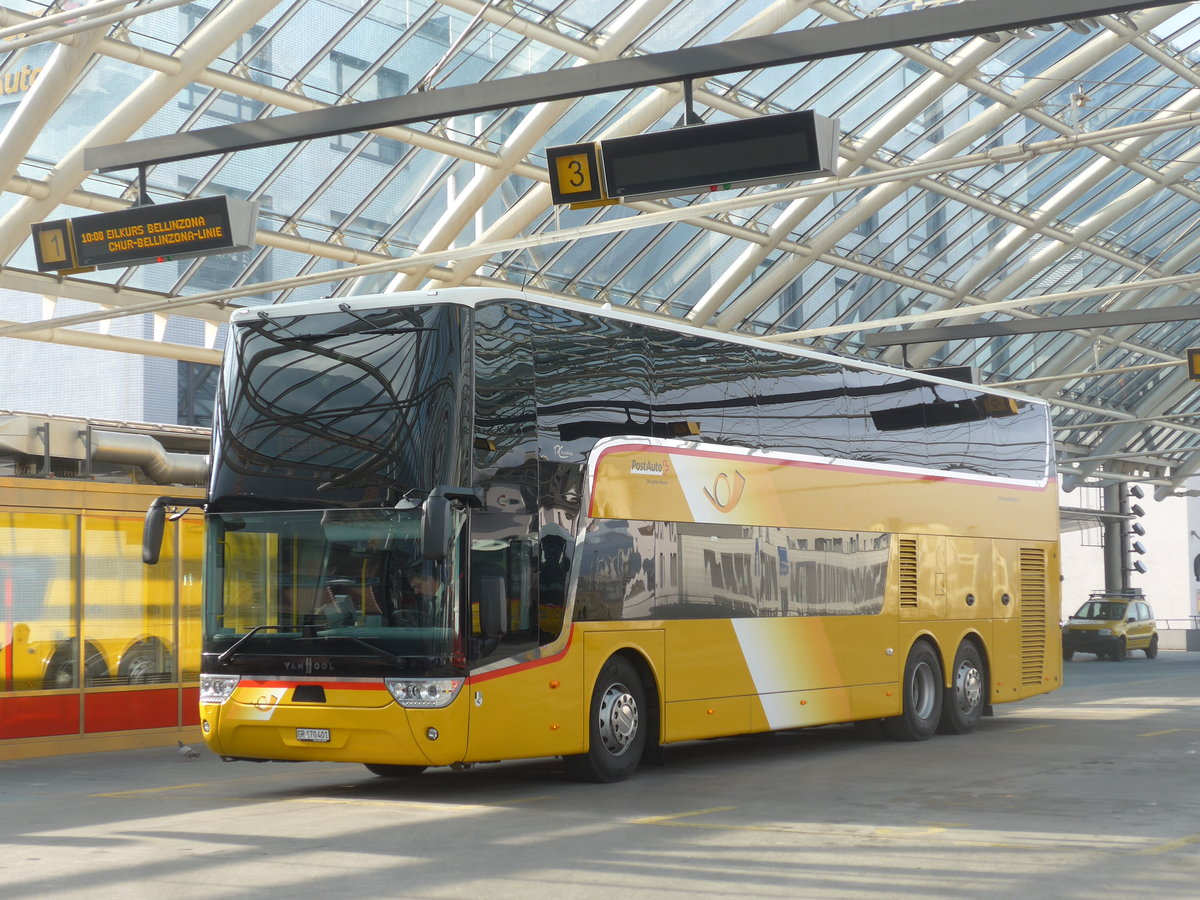 (201'833) - PostAuto Graubnden - GR 170'401 - Van Hool am 2. Mrz 2019 in Chur, Postautostation