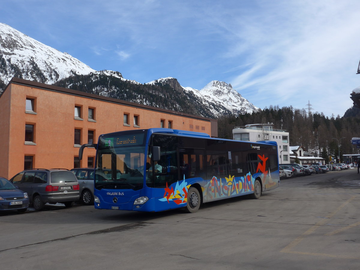 (201'852) - SBC Chur - Nr. 109/GR 100'109 - Mercedes am 2. Mrz 2019 beim Bahnhof Pontresina