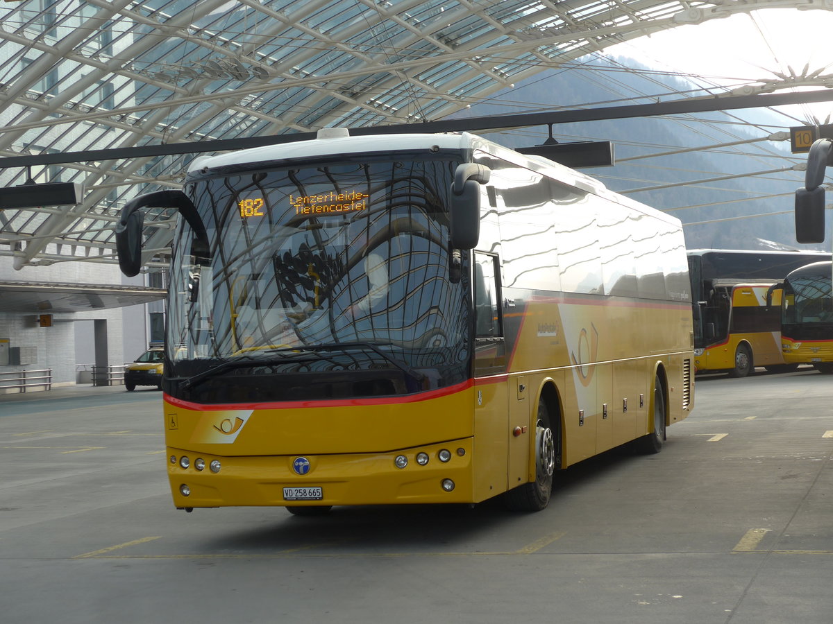 (201'854) - CarPostal Ouest - VD 258'665 - Temsa (ex TpM, Mesocco Nr. 17; ex AutoPostale Ticino) am 2. Mrz 2019 in Chur, Postautostation