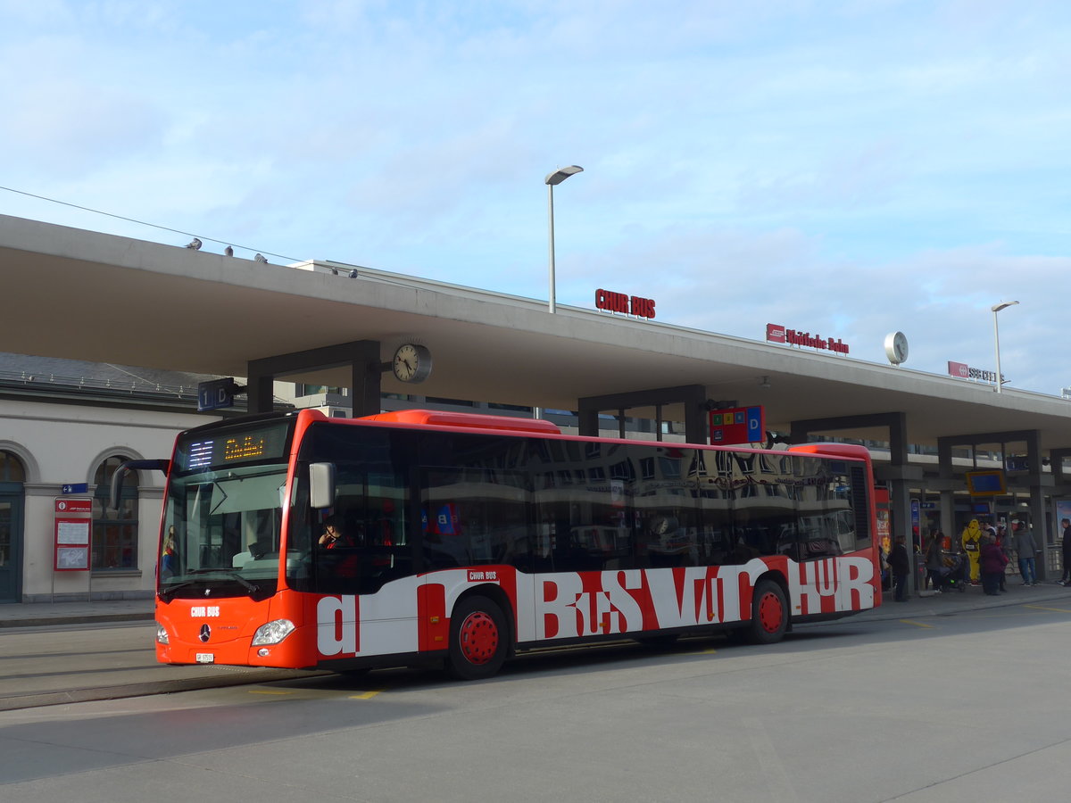 (201'863) - SBC Chur - Nr. 19/GR 97'519 - Mercedes am 2. Mrz 2019 beim Bahnhof Chur