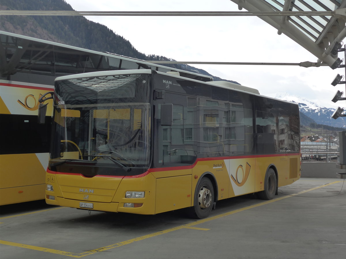 (202'035) - Bossi&Hemmi, Tiefencastel - GR 154'013 - MAN/Gppel (ex Zegg, Samnaun) am 10. Mrz 2019 in Chur, Postautostation