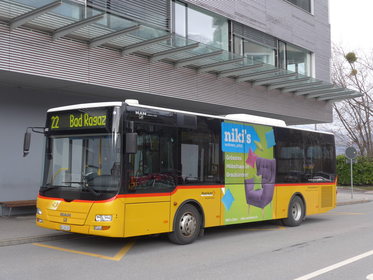 (202'039) - Gessinger, Bad Ragaz - GR 102'391 - MAN/Gppel am 10. Mrz 2019 beim Bahnhof Landquart