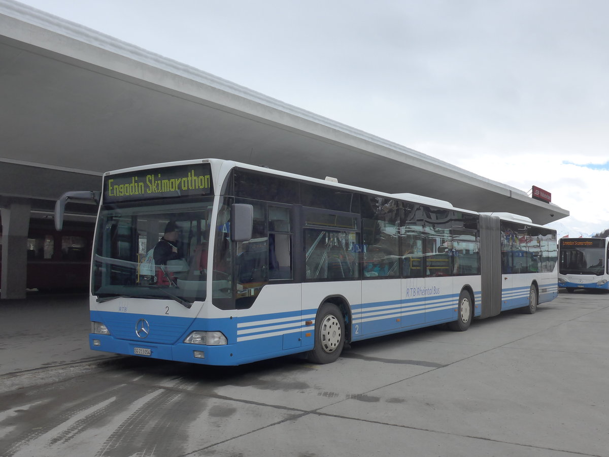 (202'124) - RTB Altsttten - Nr. 2/SG 213'054 - Mercedes am 10. Mrz 2019 beim Bahnhof St. Moritz