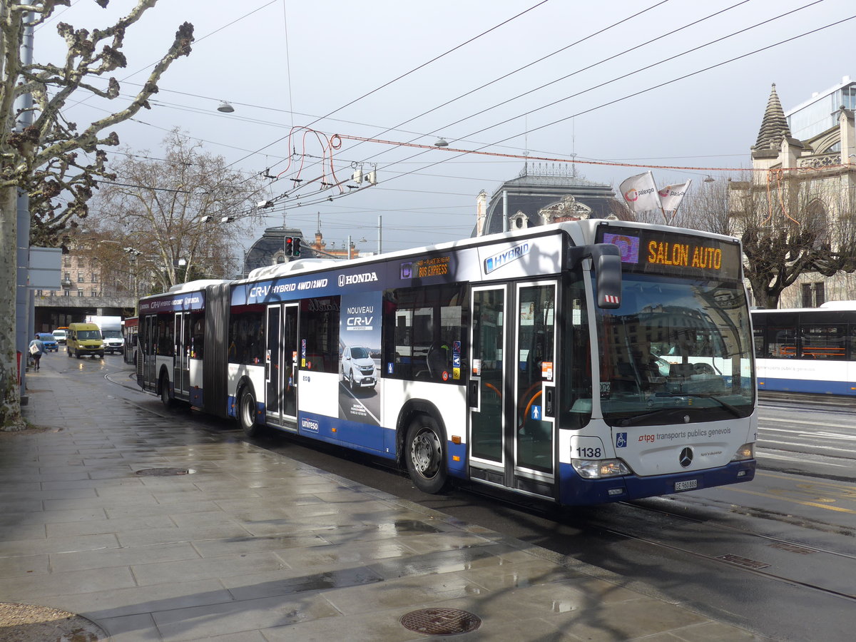 (202'237) - TPG Genve - Nr. 1138/GE 960'888 - Mercedes am 11. Mrz 2019 in Genve, Place des Vingt-Deux-Cantons