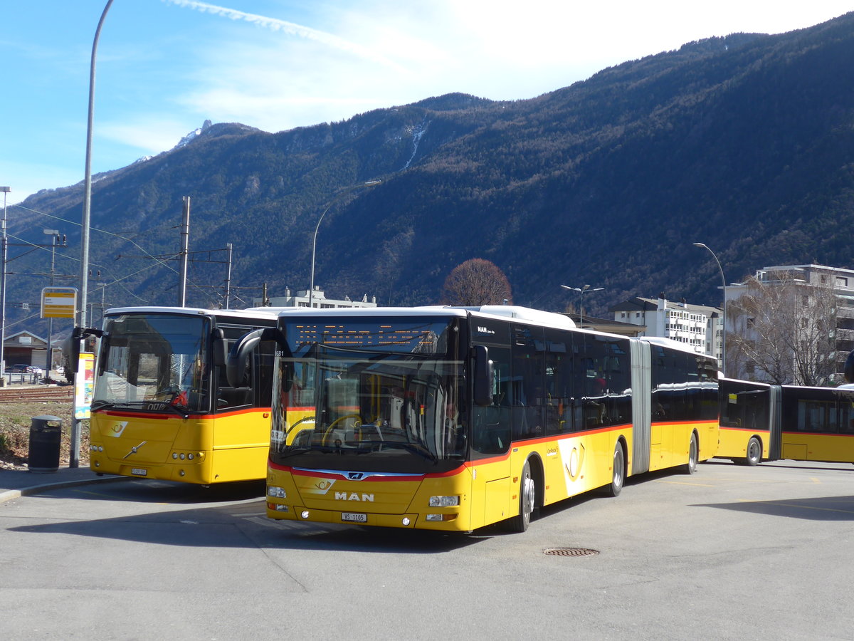 (202'393) - TMR Martigny - VS 1105 - MAN am 16. Mrz 2019 beim Bahnhof Martigny