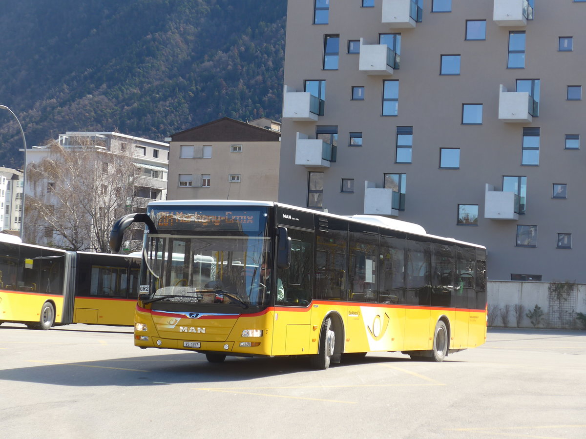 (202'397) - TMR Martigny - VS 1257 - MAN am 16. Mrz 2019 beim Bahnhof Martigny