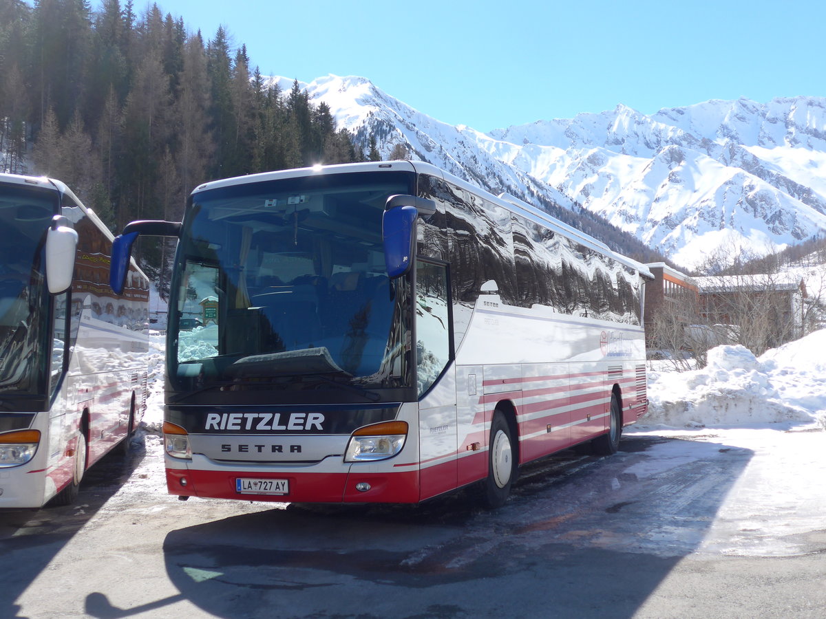 (202'635) - Aus Oesterreich: Rietzler, Ried i.O. - LA 727 AY - Setra am 20. Mrz 2019 in Samnaun, Ravaisch