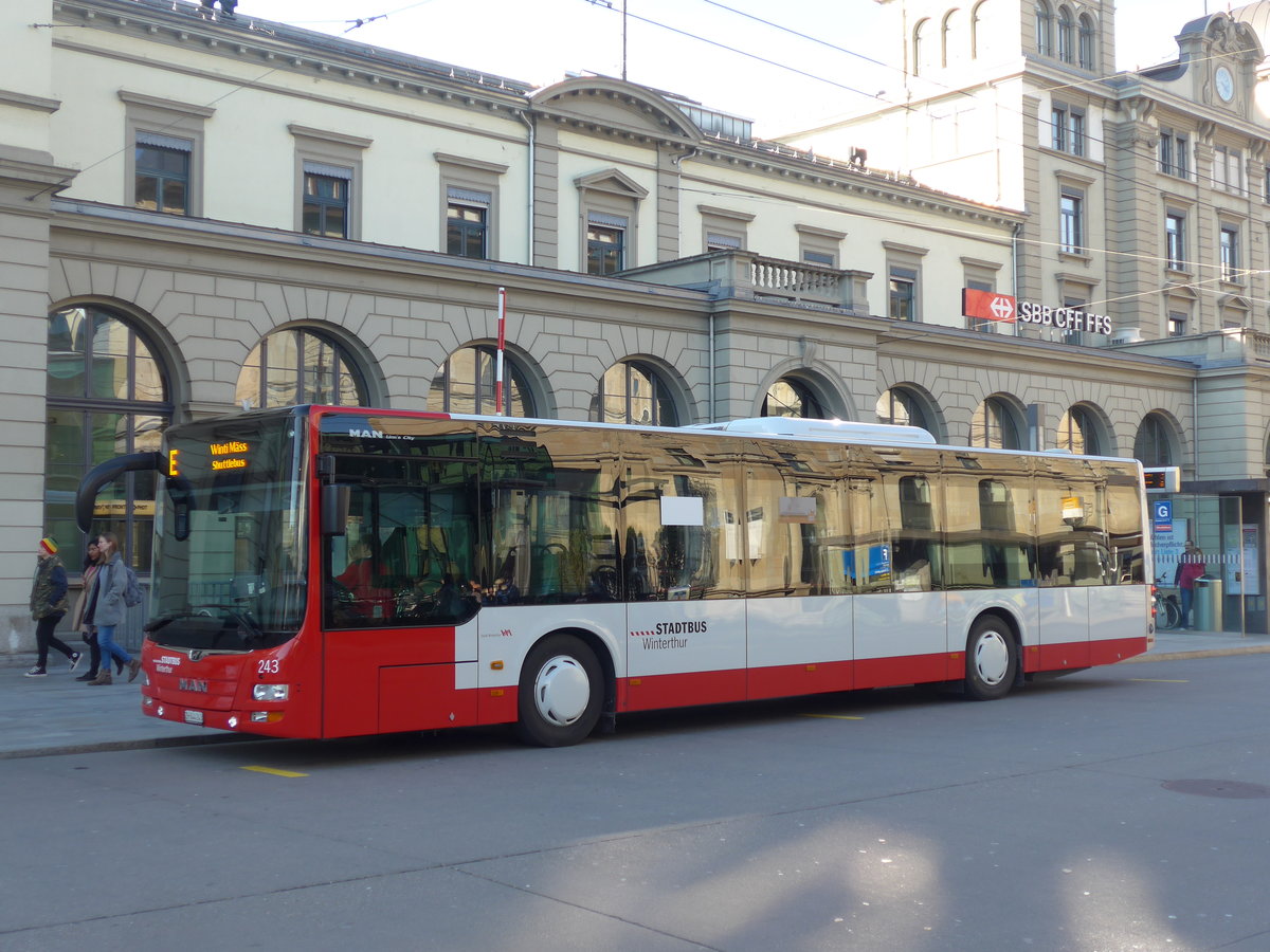 (202'783) - SW Winterthur - Nr. 243/ZH 644'243 - MAN am 21. Mrz 2019 beim Hauptbahnhof Winterthur