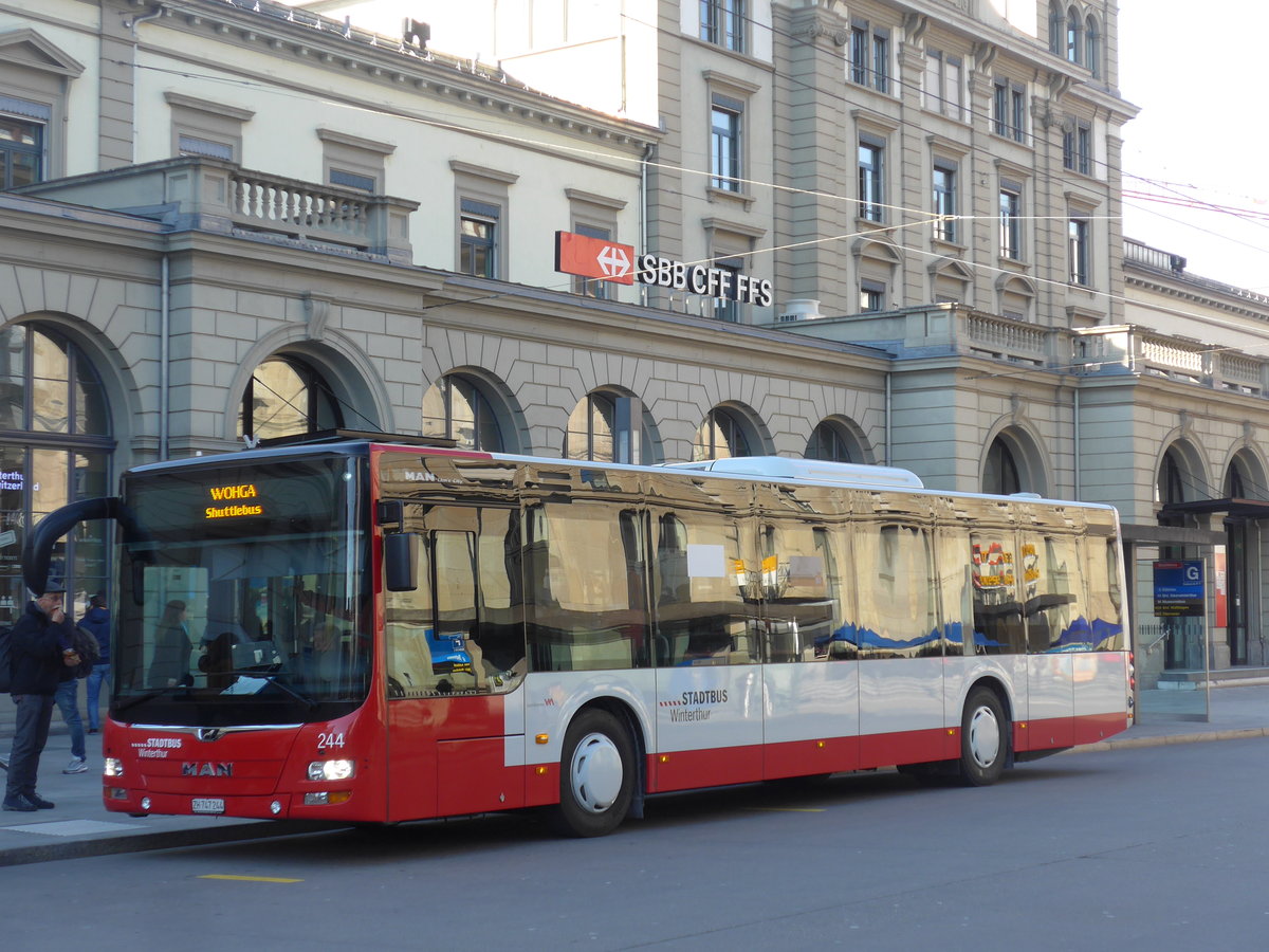 (202'785) - SW Winterthur - Nr. 244/ZH 747'244 - MAN am 21. Mrz 2019 beim Hauptbahnhof Winterthur