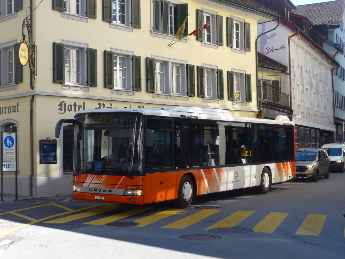 (202'800) - AAGU Altdorf - Nr. 51/UR 9311 - Setra am 22. Mrz 2019 in Altdorf, Telldenkmal