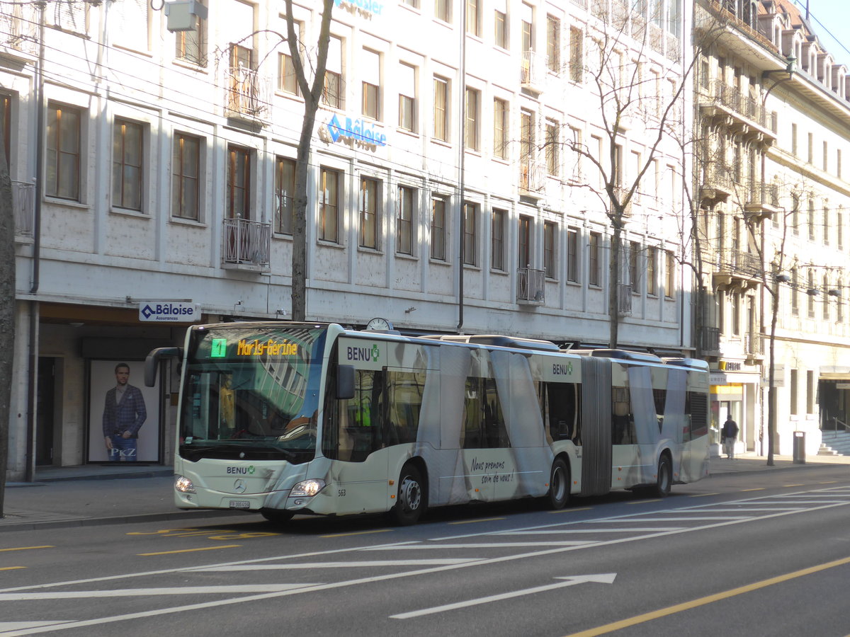 (203'066) - TPF Fribourg - Nr. 563/FR 300'416 - Mercedes am 24. Mrz 2019 beim Bahnhof Fribourg