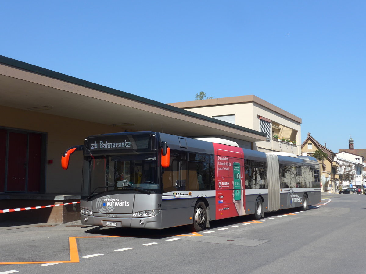 (203'313) - AAGR Rothenburg - Nr. 10/LU 160'096 - Solaris am 30. Mrz 2019 beim Bahnhof Hergiswil