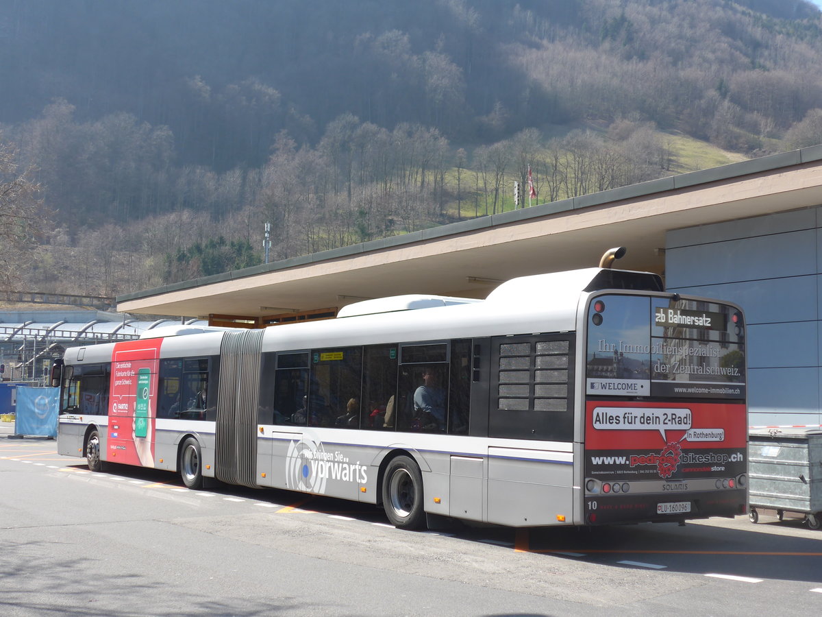 (203'314) - AAGR Rothenburg - Nr. 10/LU 160'096 - Solaris am 30. Mrz 2019 beim Bahnhof Hergiswil