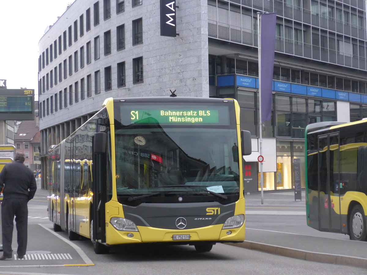 (203'455) - STI Thun - Nr. 170/BE 752'170 - Mercedes am 7. April 2019 beim Bahnhof Thun