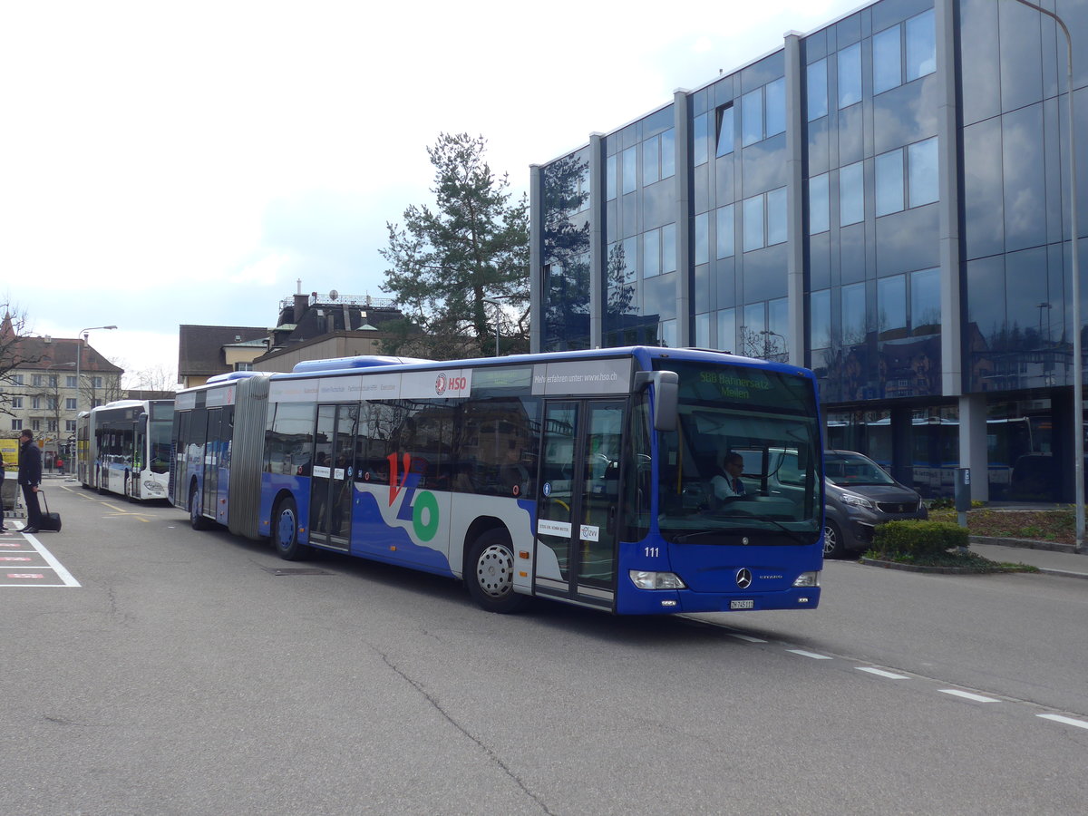 (203'514) - VZO Grningen - Nr. 111/ZH 745'111 - Mercedes am 7. April 2019 beim Bahnhof Ksnacht