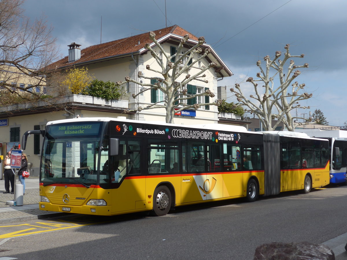 (203'541) - PostAuto Zrich - Nr. 194/ZH 780'781 - Mercedes (ex Nr. 27) am 7. April 2019 beim Bahnhof Meilen