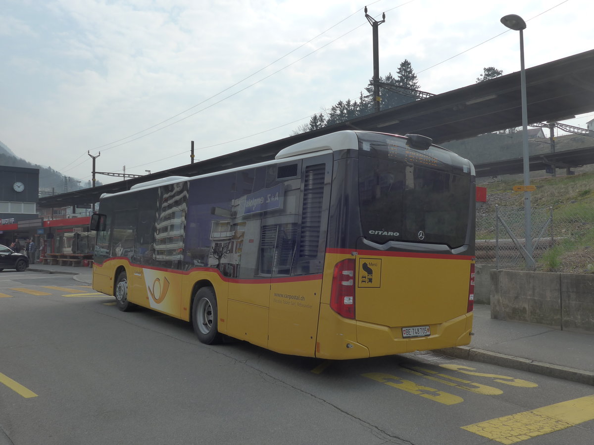 (203'571) - Tobler, Rebeuvelier - BE 748'705 - Mercedes am 13. April 2019 beim Bahnhof Moutier