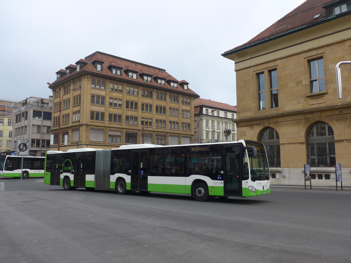 (203'587) - transN, La Chaux-de-Fonds - Nr. 371/NE 146'371 - Mercedes am 13. April 2019 beim Bahnhof La Chaux-de-Fonds