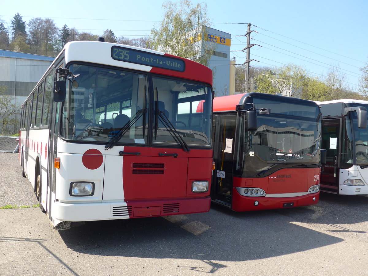 (203'826) - TPF Fribourg - Nr. 12 - Volvo/Lauber (ex GFM Fribourg Nr. 12) am 19. April 2019 in Kloten, EvoBus