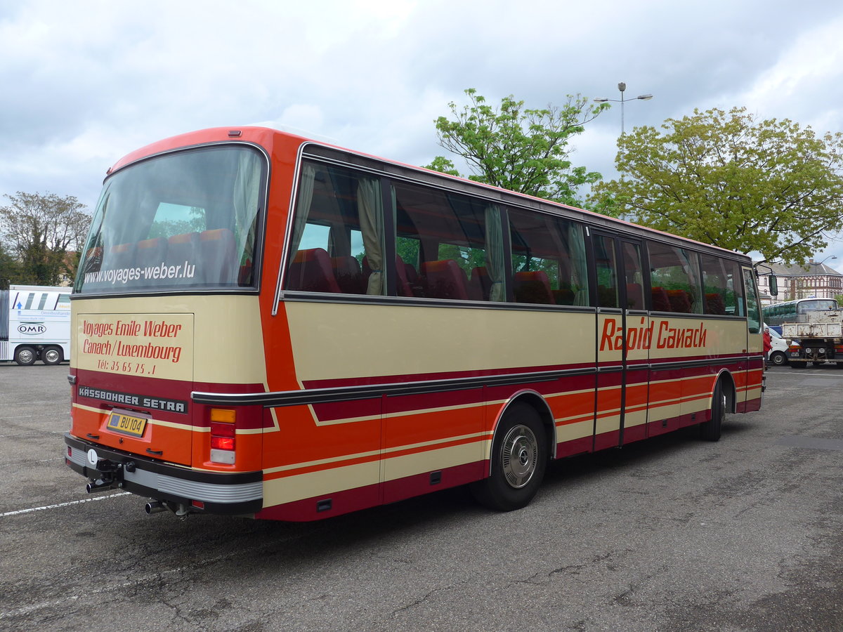 (203'994) - Aus Luxemburg: Weber, Canach - BU 104 - Setra am 26. April 2019 in Haguenach, Parkplatz