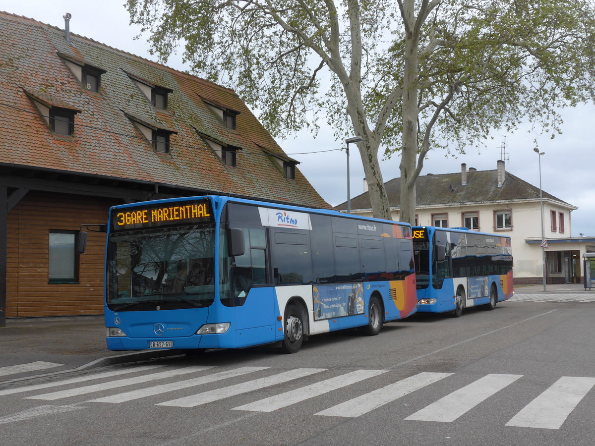 (204'142) - CarPostal, Haguenau - Nr. 118/DB 657 GS - Mercedes am 27. April 2019 beim Bahnhof Haguenau