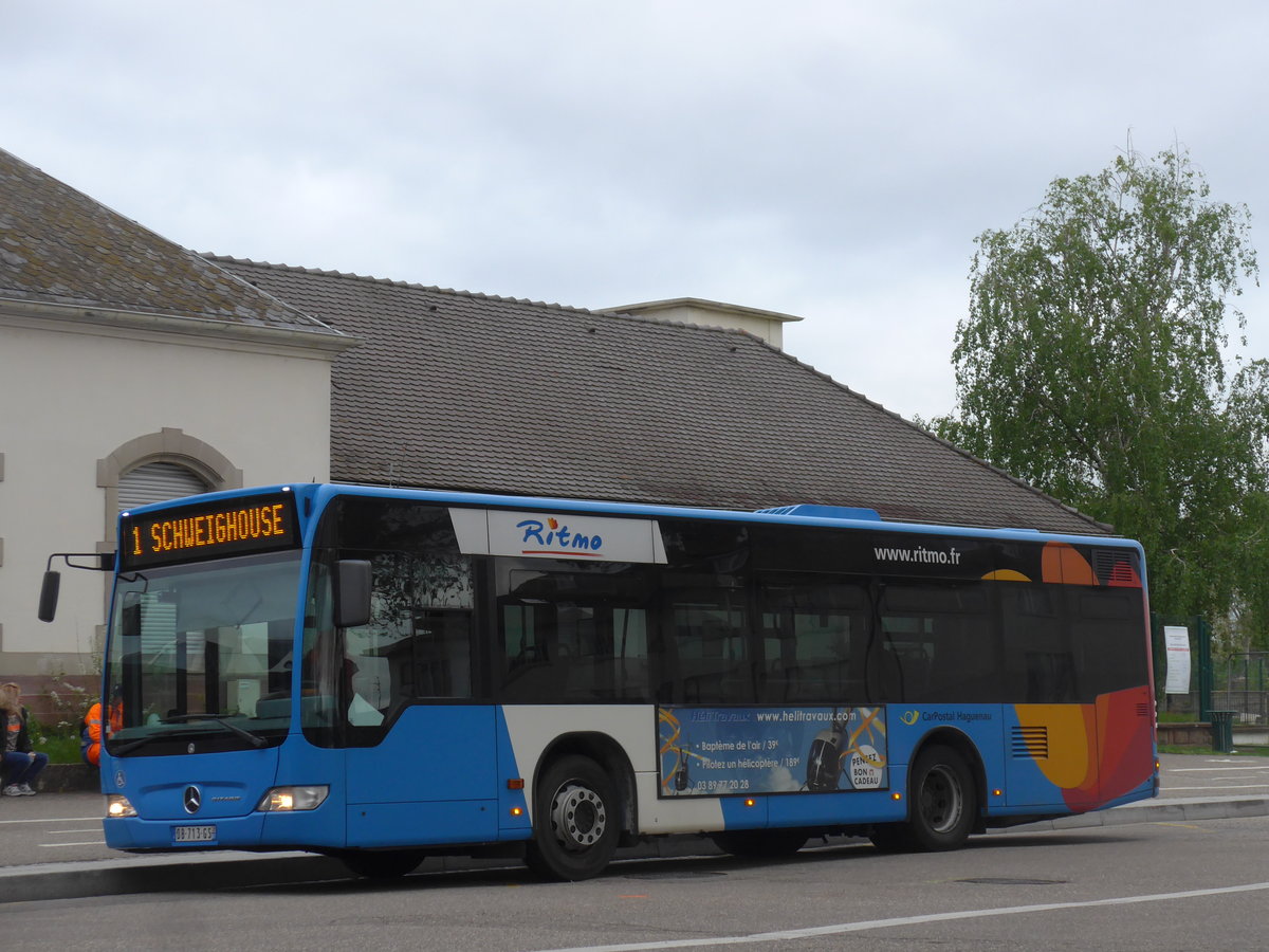 (204'147) - CarPostal, Haguenau - Nr. 120/DB 713 GS - Mercedes am 27. April 2019 beim Bahnhof Haguenau