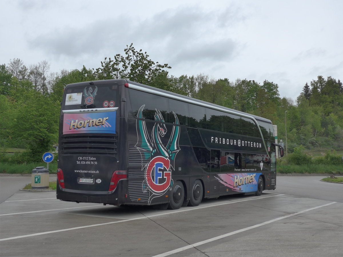 (204'583) - Horner, Tafers - Nr. 8/FR 300'508 - Setra am 9. Mai 2019 in Kemptthal, Raststtte