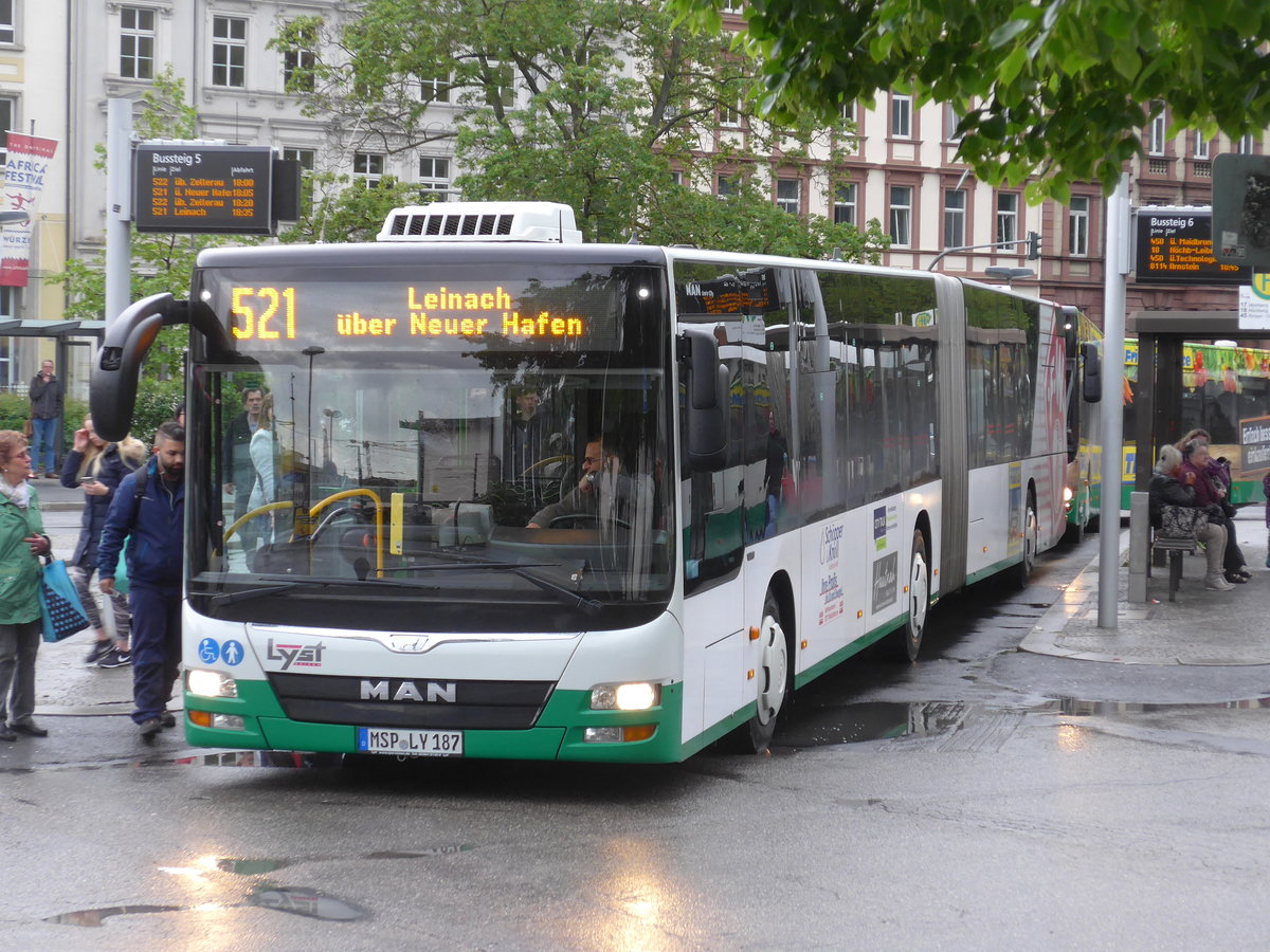 (204'673) - Lyst, Zellingen - MSP-LY 187 - MAN am 9. Mai 2019 beim Bahnhof Wrzburg