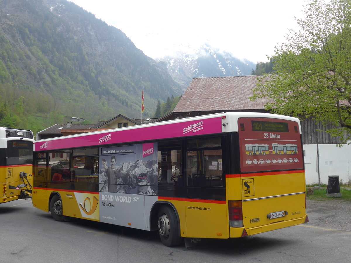 (205'307) - PostAuto Bern - BE 586'962 - Lanz+Marti/Hess Personenanhnger (ex VBL Luzern Nr. 308) am 19. Mai 2019 in Stechelberg, Hotel