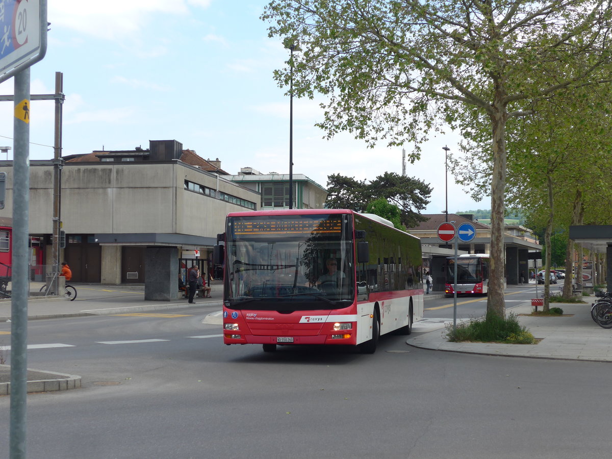 (205'439) - TRAVYS Yverdon - Nr. 108/VD 550'260 - MAN am 25. Mai 2019 beim Bahnhof Yverdon