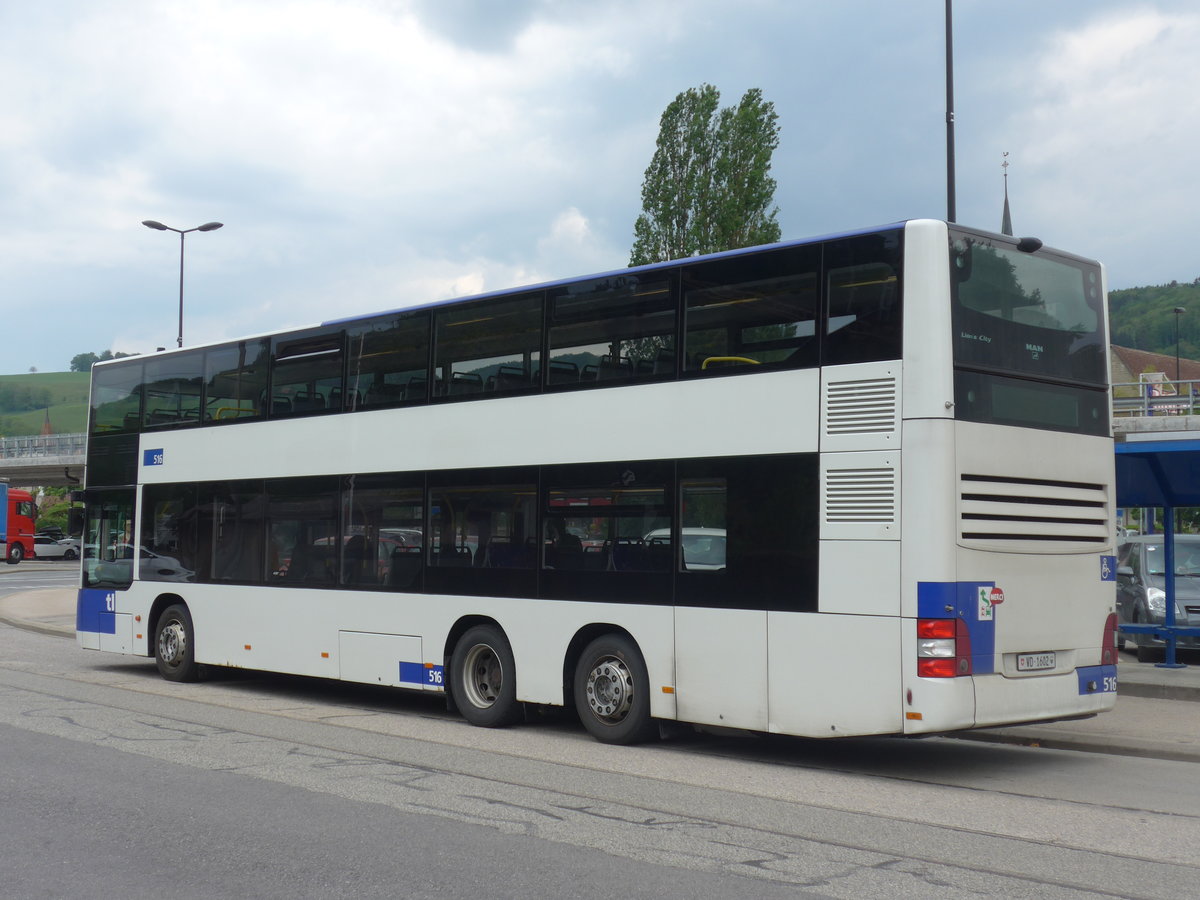 (205'454) - TL Lausanne - Nr. 516/VD 1602 - MAN am 25. Mai 2019 beim Bahnhof Moudon