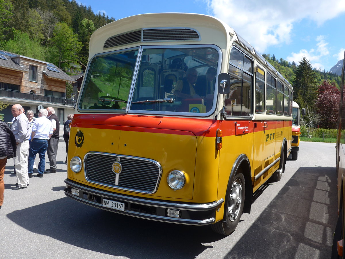 (205'635) - Mller, Ennetmoos - NW 23'167 - FBW/Gangloff (ex Rentsch, Gunten; ex P 23'203; ex P 21'003) am 30. Mai 2019 in Eigenthal, Talboden