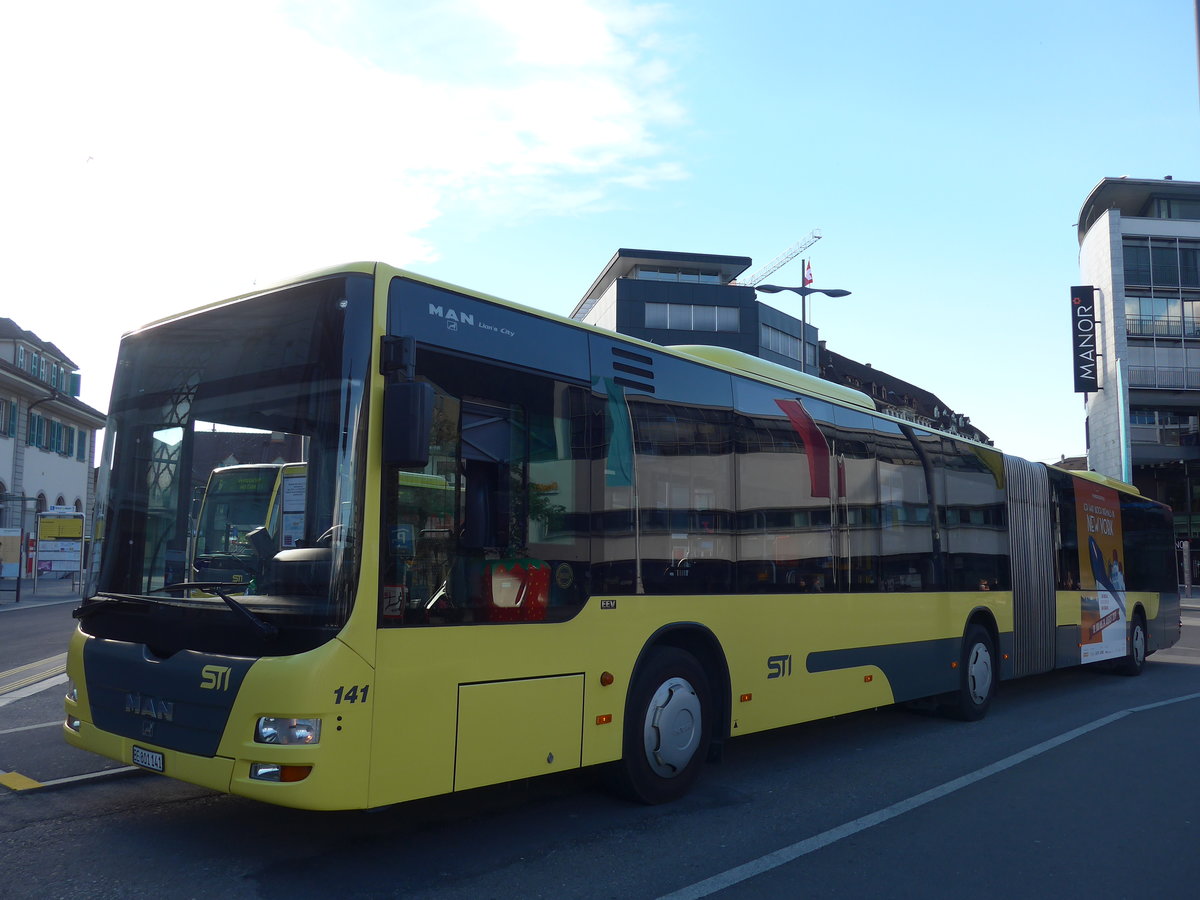 (205'742) - STI Thun - Nr. 141/BE 801'141 - MAN am 2. Juni 2019 beim Bahnhof Thun