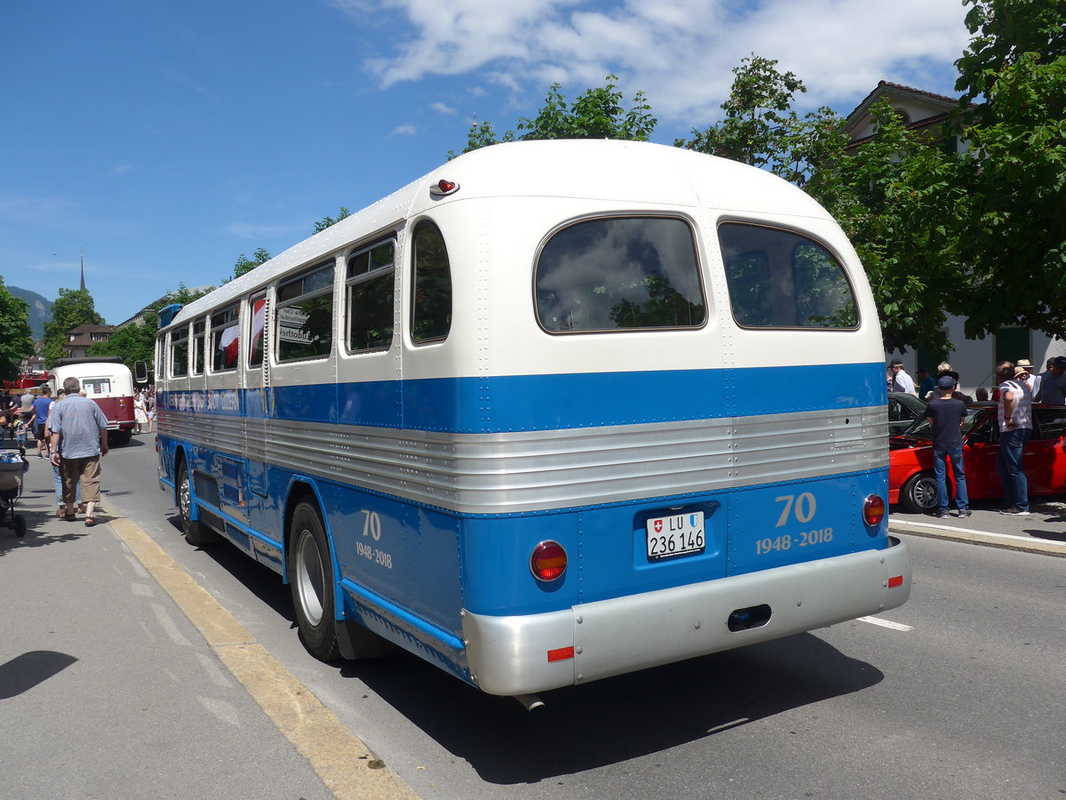 (205'943) - VBL Luzern (vbl-historic) - Nr. 76/LU 236'146 - Twin Coach am 8. Juni 2019 in Sarnen, OiO