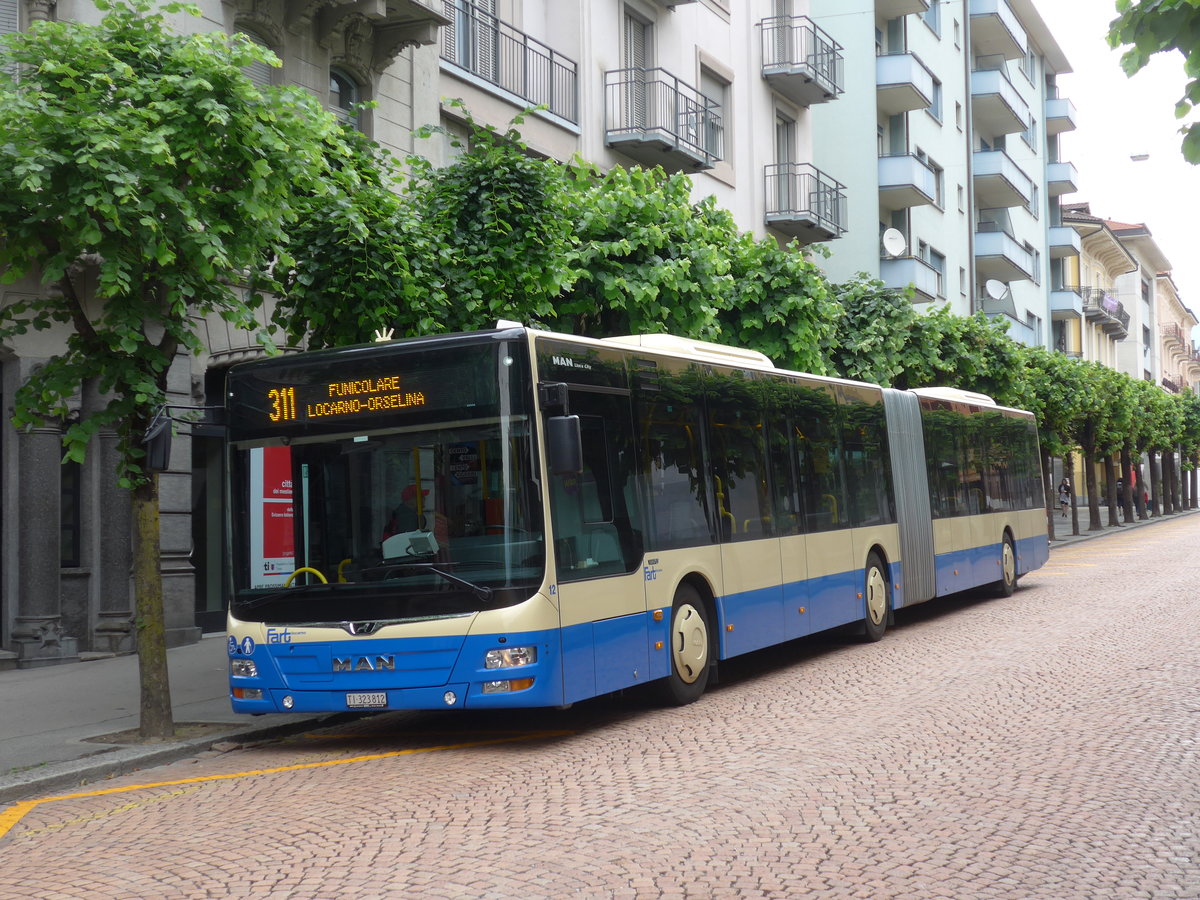 (206'214) - FART Locarno - Nr. 12/TI 323'812 - MAN am 9. Juni 2019 beim Bahnhof Bellinzona