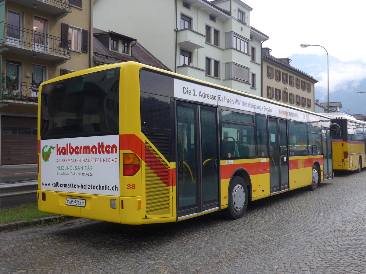 (206'243) - Meyer, Gschenen - Nr. 38/UR 9345 - Mercedes (ex BLT Oberwil Nr. 38) am 9. Juni 2019 beim Bahnhof Airolo