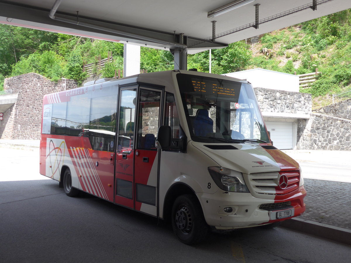 (206'419) - AS Engi - Nr. 8/GL 7708 - Mercedes/Kutsenits am 15. Juni 2019 beim Bahnhof Schwanden