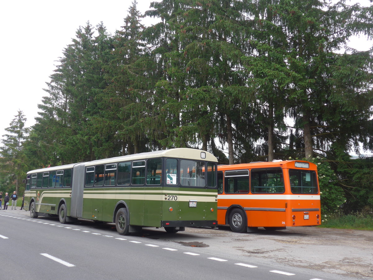 (206'482) - SVB Bern (Bernmobil historique) - Nr. 270/BE 113'270 - FBW/SWS-Gangloff am 22. Juni 2019 beim Bahnhof Hswil