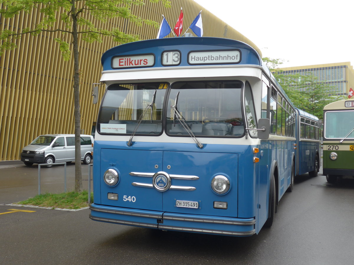 (206'564) - VBZ Zrich (TMZ) - Nr. 540/ZH 315'491 - Saurer/Saurer (ex Nr. 7540; ex Nr. 540) am 22. Juni 2019 in Luzern, Allmend