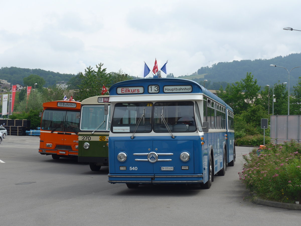 (206'586) - VBZ Zrich (TMZ) - Nr. 540/ZH 315'491 - Saurer/Saurer (ex Nr. 7540; ex Nr. 540) am 22. Juni 2019 in Emmenbrcke, Debrunner Acifer