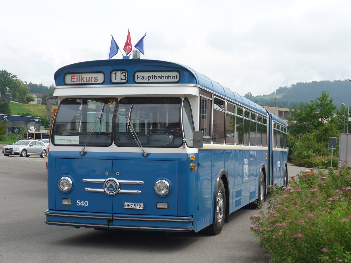 (206'587) - VBZ Zrich (TMZ) - Nr. 540/ZH 315'491 - Saurer/Saurer (ex Nr. 7540; ex Nr. 540) am 22. Juni 2019 in Emmenbrcke, Debrunner Acifer