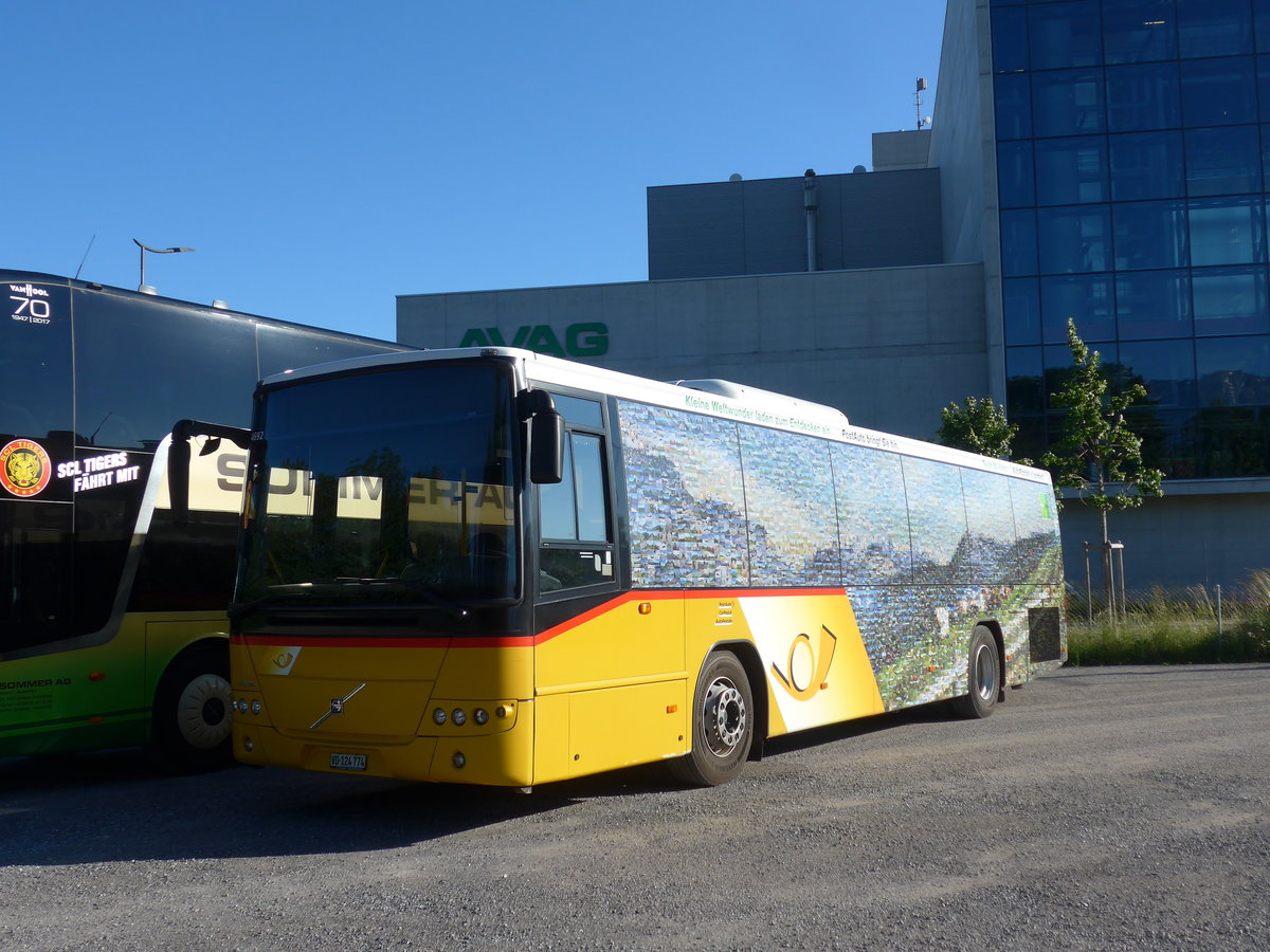 (206'655) - CarPostal Ouest - VD 124'774 - Volvo am 23. Juni 2019 in Thun, Kleine Allmend