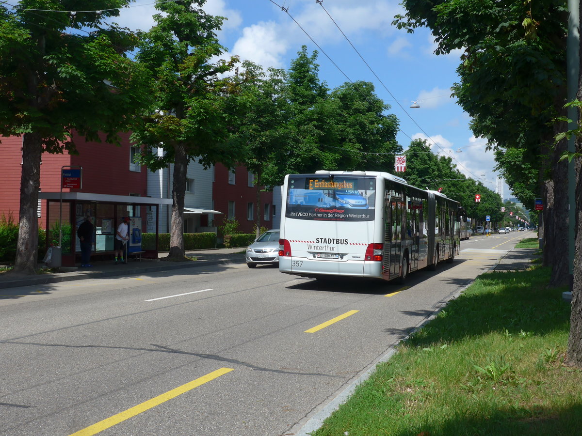 (206'674) - SW Winterthur - Nr. 357/ZH 886'357 - MAN am 23. Juni 2019 in Winterthur, Feldtal