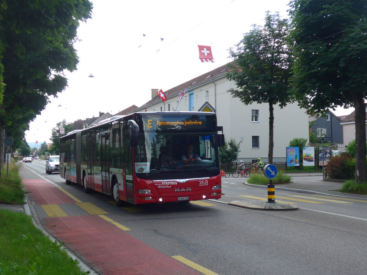 (206'680) - SW Winterthur - Nr. 358/ZH 886'358 - MAN am 23. Juni 2019 in Winterthur, Feldtal